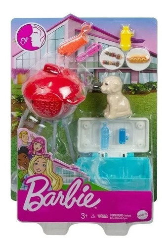 Barbie Acessórios Mini Conjuntos Churrasqueira E Pet Mattel