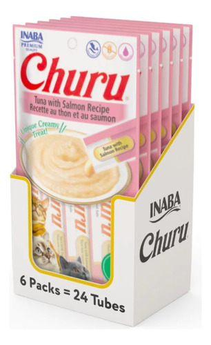 Churu Premio Sabor Atún C/ Salmón Para Gato - Caja C/24 Pzas