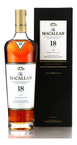 Whisky The Macallan 18 Años In Sherry Cask 43% Orig Escocia.