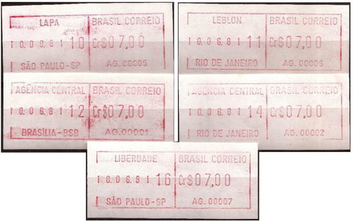 Selo Etiqueta Semi-autômatos Frama Duplo Se3 1979 5 Unidades