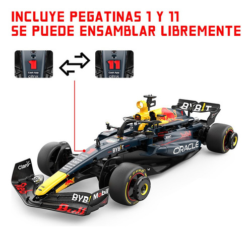 1/16 Rc Car Red Bull Rb19 #1 #11checp Perez, Modelo F1 Ensam