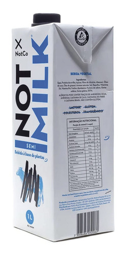 Imagem 3 de 4 de 6x Leite Vegetal Not Milk Semi Desnatado 1l
