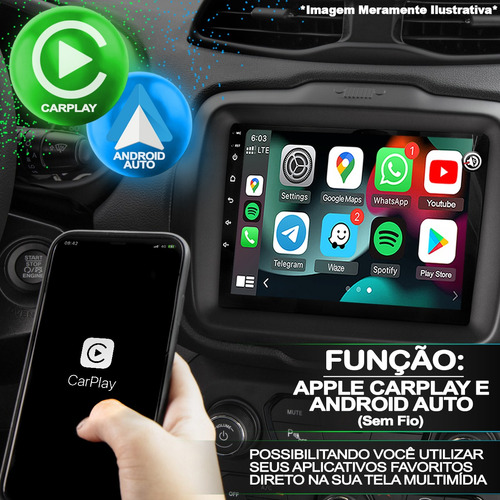 Midia Android 2 Din 9 Polegadas Carplay Sem Fio + Moldura