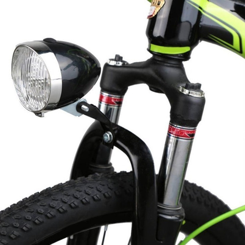 Faro Luz Delantera Seguridad Lámpara Vintage Bicicleta Negro