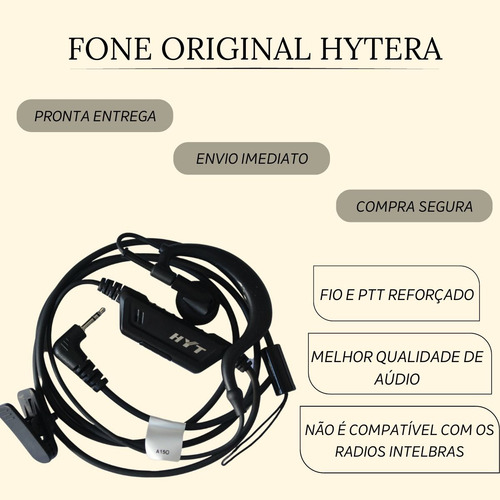 Kit 9 Fone Ptt Microfone Rádio Resistent Hytera Tc320 T210br