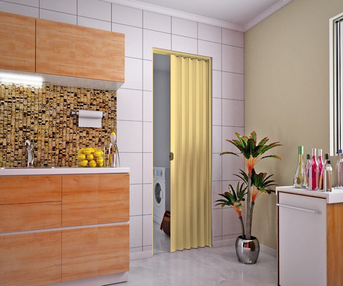 Imagen 3 de 4 de Puertas Plegables Pvc Madera Natural 0.70 X 2.10 -smf