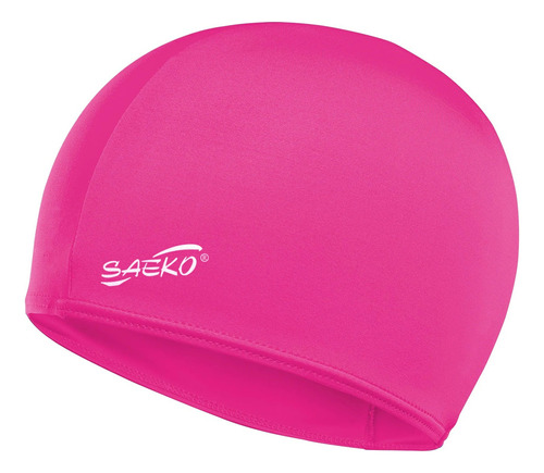 Gorro Natación Saeko Poliéster Adulto Color Rosa Diseño De La Tela Liso