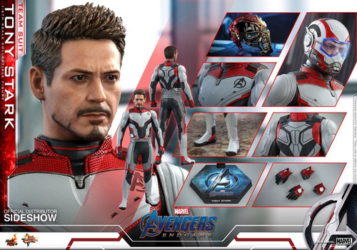 Tony Stark Team Suit Hot Toys 1/6 Avengers Endgame Iron Man (Usado)