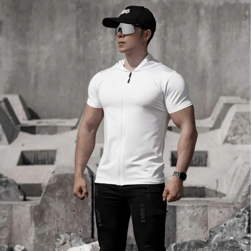 Camiseta Deportiva Deportiva De Secado Rápido Con Capucha Y