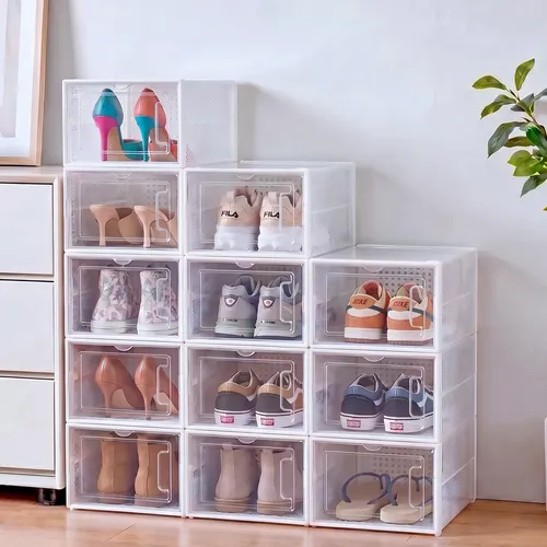 Caixas Organizadoras Para Tênis, Empilháveis 12 Unidades ​Branco