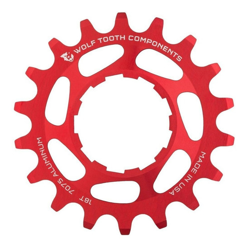 Wolf Tooth Cnc Machined Aluminum Singlespeed Cogs Red 18t 