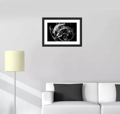 Quadro decorativo Alien Desenho Filme Arte Capa para sala quarto