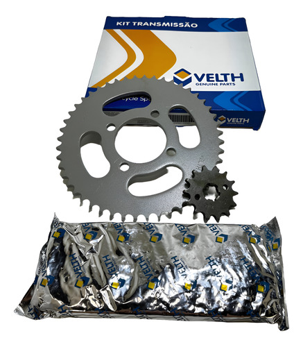 Kit Relação Transmissão Yamaha Xtz 125 Aço 1045 Cinza