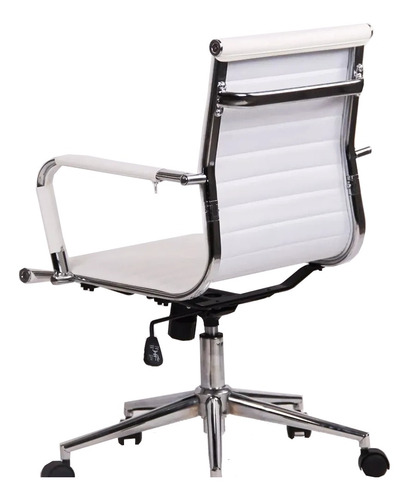 Imagen 3 de 3 de Mobilarg Sillón aluminium bajo - Blanco - Cuero sintético - 1