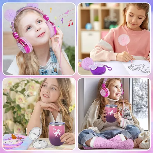 Regalos de unicornios para niñas de 5, 6, 7, 8, 9 y 10 años, juguetes de  unicornio para niños con almohada de estrella de felpa iluminada, diario