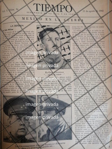 Afiche Retro Lazaro Cardenas /luis Alamillo Flores Etc 1942