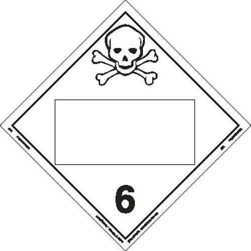 Labelmaster Zt5 Toxic Hazmat Placard Blank Tagboard