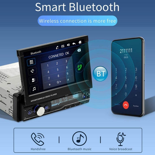 Imagen 7 de 9 de Radio Multimedia Con Pantalla Retráctil 7` + Camara Reversa
