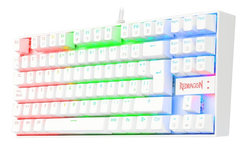 Teclado Mecánico Gamer Tkl Redragon Kumara White Rgb K552