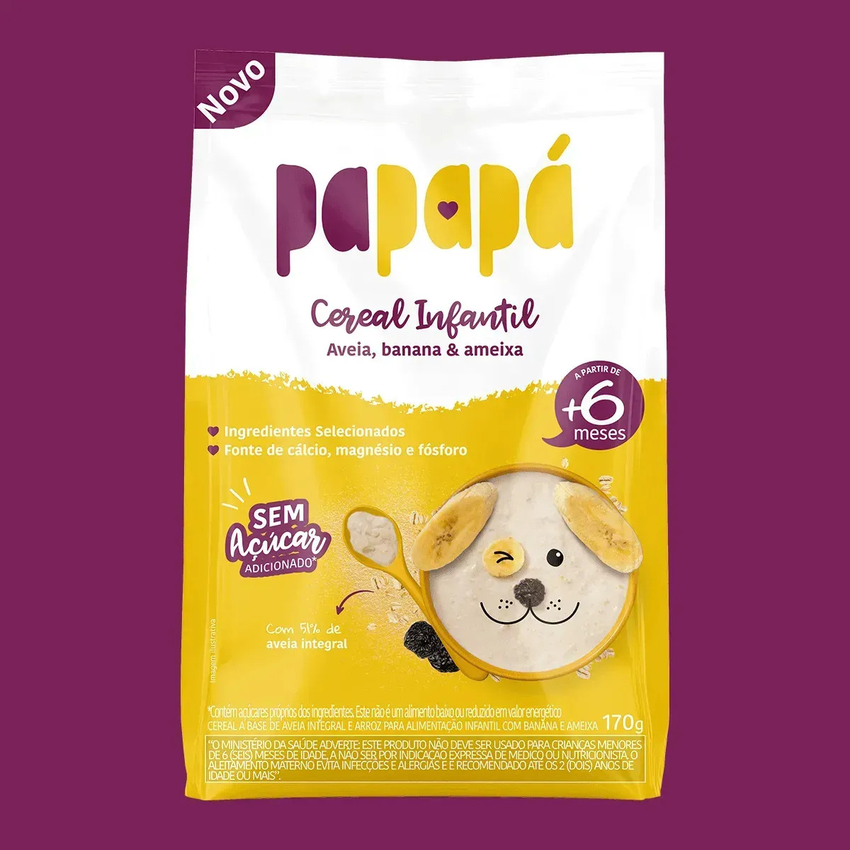 Cereal Infantil Papapá de Aveia Banana E Ameixa 170g Sache
