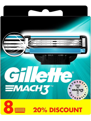 Gillette M3 By Gillette Gillette Mach - Juego De Cuchillas D