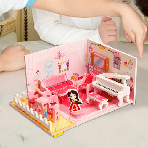 Kit De Casa De Muñecas En Miniatura Con Muebles, Obras De