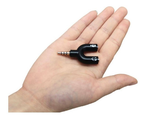 Imagen 4 de 4 de Adaptador Y Splitter De Auricular Mic Macho A 2 Hembras
