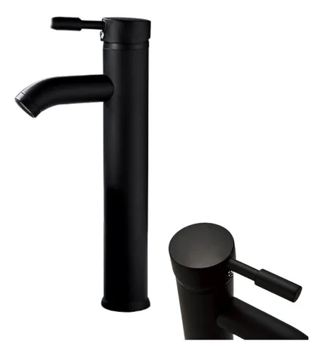 Llave Premiun Lavamano Alta Mezclador Negro Tipo Lujo