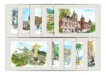 Comprar Kit Com 8 Gravuras De Aquarelas A Sua Escolha.