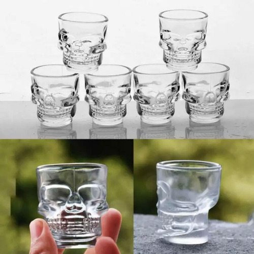Set 6 Vaso Whisky Tequilero Mezcalero Shots Craneo Calavera