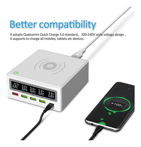 Usb Tipo C Pd Estación De Carga 65w Adaptador De Corriente