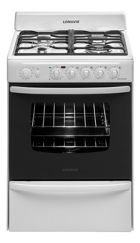 Imagen 1 de 3 de Cocina Longvie Eurodesign 19501B multigas 4 hornallas blanca 220V puerta con visor 66.5L