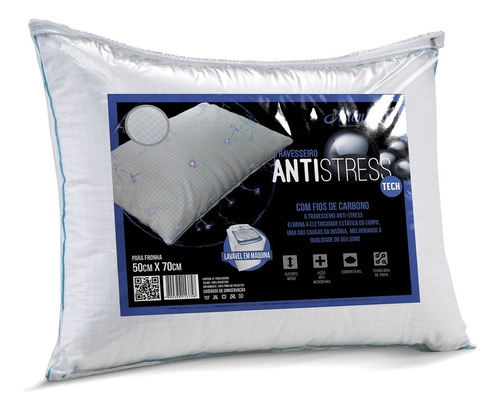 Travesseiro Altenburg Antistress tradicional 70cm cor branco por 2 unidades