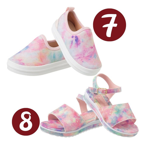 Imagem 4 de 6 de Kit 3 Pares Sapato Infantil Feminino Sandalia Tenis Promocao