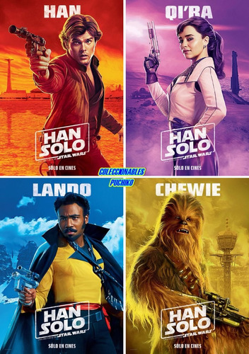 Poster Original De Cine Star Wars Han Solo Set De 4 Carteles