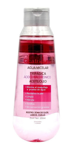 Imagen 1 de 1 de Cicatricure Agua Micelar Trifasica Hialur 200ml