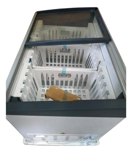 Freezer Tapa De Vidrio Kuma 336 Litros Con Luz Led