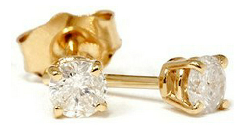 Pendientes Diamante Redondo 1-4 Ct 14k Oro