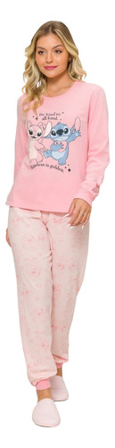 Pijama Longo Feminino Lilo & Stitch  Disney  Evanilda  0002 