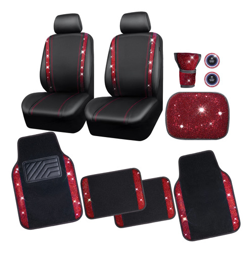 Car Pass® Fundas De Asiento De Coche Con Diamantes De Imit.