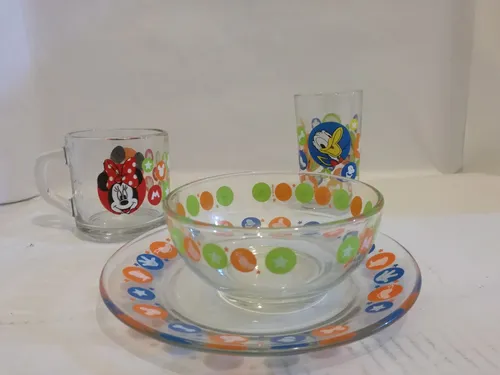 Juego Para Desayuno De Vidrio Mickey Mouse Friends Cuotas sin
