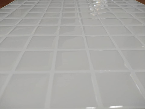 Azulejo Vinil Adhesivo Venecitas 3d Blanco -25.5x25.5 Cm