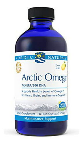 Aceite De Pescado Omega-3 1560 Mg - Salud Inmunológica, Cerebral Y Cardíaca - 8 Oz - Sabor A Limón