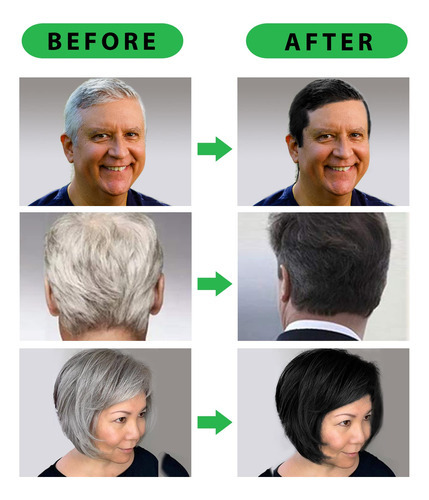 Champ De Cabello Negro Instantneo Contiene Ingredientes Natu