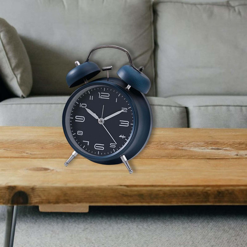 2pcs Reloj Despertador Mecánico De Doble Campana Luz