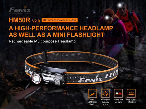 Linterna Frontal Hm50r V2.0, 700 Lúmenes, Recargable P...
