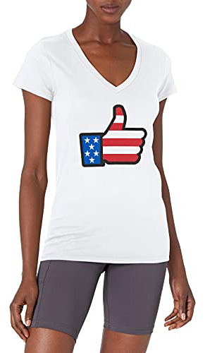 Soffe Women's Patriotic American V-neck Te B07r754px6_070424