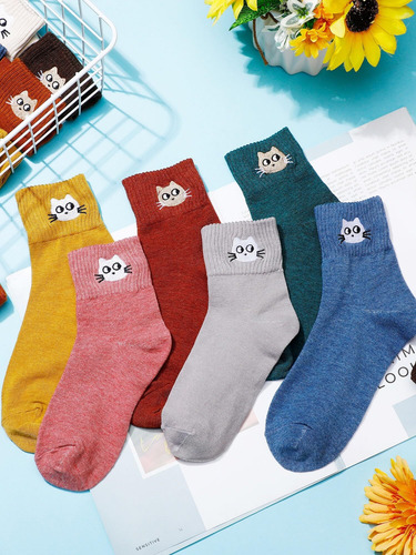 10 Pares Calcetines Elásticos Algodón Hasta Tobillo Lindos