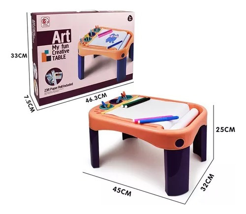 Mesa Pizarra Para Niños - Con 24 Lápiz De Color Y Papel