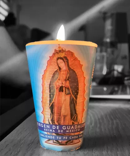 seguridad salchicha Oxido Veladora Chica Imágen Virgen Guadalupe (pack Con 10 Piezas)